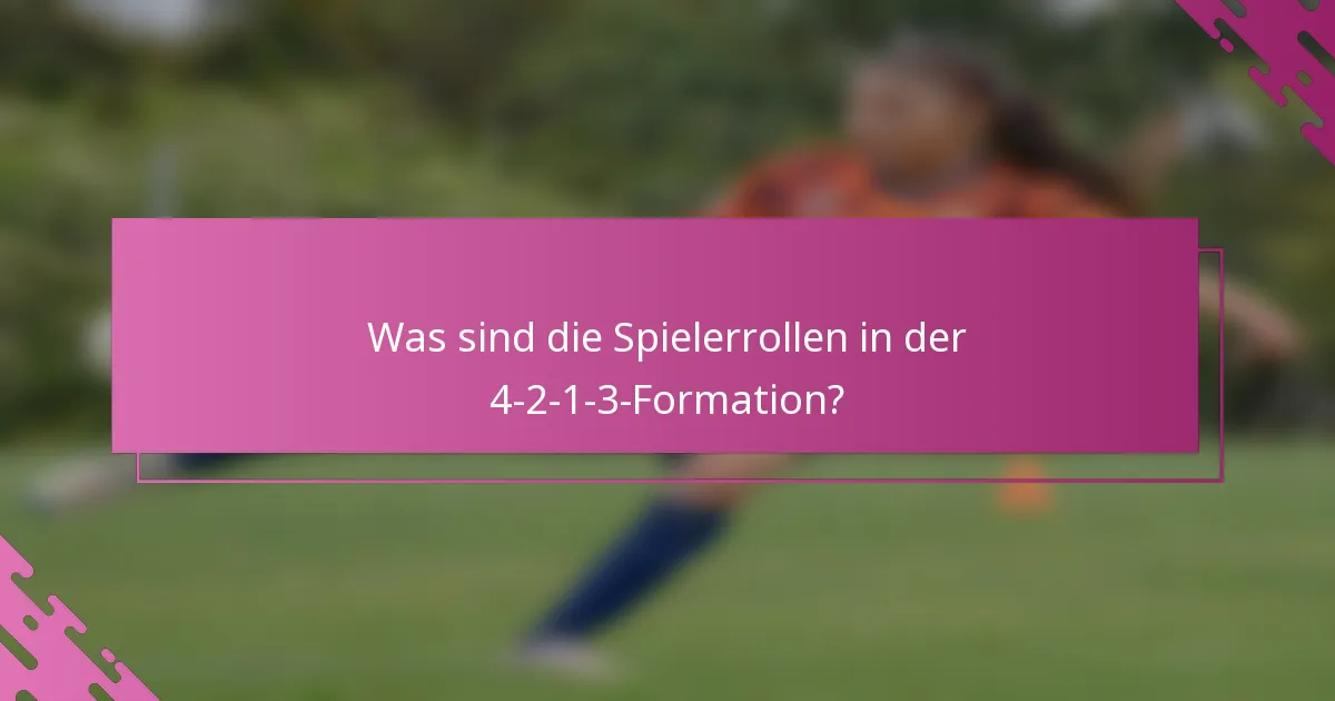 Was sind die Spielerrollen in der 4-2-1-3-Formation?